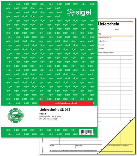 Sigel SD 015 Lieferscheinbuch A4,