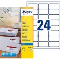 Zweckform Avery J8159-25 Adressetiketten für Tintenstrahldrucker in Schachtel 63,5 x 33,9 mm blanc