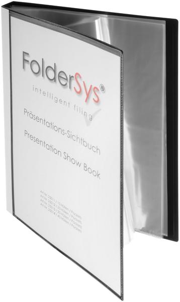 FolderSys Sichtbuch A4 schwarz mit Außentasche 30 Hüllen (25013-30)