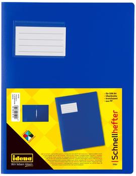 Idena Schnellhefter blau transluzent A4 Überbreite Vorderdeckel farbig (307854)