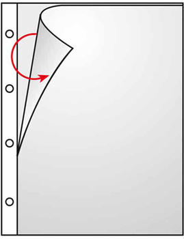 VELOFLEX Prospekthüllen DIN A4 links+oben offen glasklar 100 Stück transparent (4341000_100)