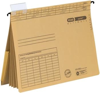 Elba Vertic Ultimate A4 4 F&auml;cher mit Tasche natronbraun 25 St&uuml;ck (100082310)