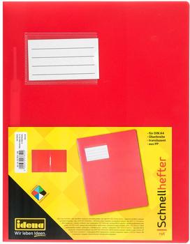 Idena Schnellhefter rot transluzent A4 Überbreite Vorderdeckel farbig (307852)