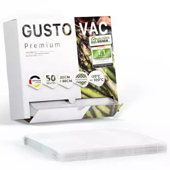GustoVac Premium Vakuumbeutel Vakuumbeutel 50 Stk 20x30cm
