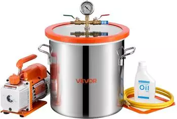 VEVOR Vakuumpumpen-Kit 3,5CFM 99L/min 180W mit 18,9L Vakuumkammer, 1-stufig