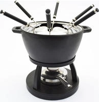 M&Auml;SER Fonduetopf "Gusseisen" Set, 10 Stk. tlg. Gusseisen