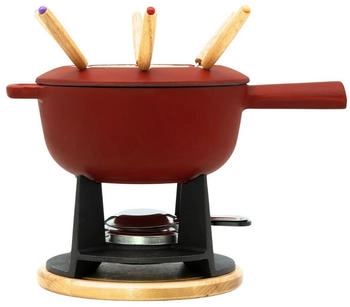 osoltus Fondue Set Gusseisen matt rot 13-tlg.