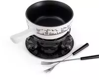 SWISSMAR Fondue "Heidi" Keramik/Schmiedeeisen, 9-teilig, inkl. 6 Fonduegabeln