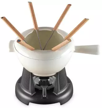 Le Creuset K&auml;sefondue-Set Gusseisen wei&szlig;