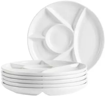 Mäser Fondueteller-Set 6 Personen, Porzellan, weiß, Ø21,5cm (935484)