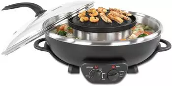 Unold Asia Fondue Hot Pot 2-in-1, 2,5l, Edelstahl (48745)