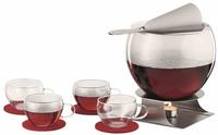 SIMAX Bowle-Set (Feuerzangenbowle), inkl. vier Bowletassen mit Filzuntersetzer