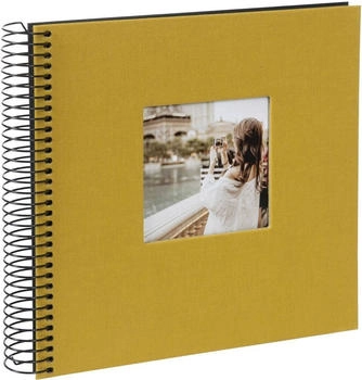 Goldbuch Spiralalbum Bella Vista mit Fenster 20x20 40 schwarze Seiten senf