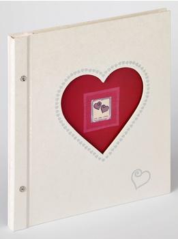 walther design Fotoalbum weiss 30 x 33 cm Buchschraubenalbum mit Pr&auml;gung Sinfonia Flat Books SBL-211-W