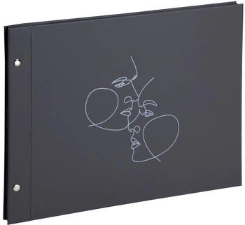 Exacompta 60248E Fotoalbum mit Schraubbindung ART 160 Fotos 40 schwarze Seiten Format 37 x 29 cm Kunstledereinband in mattem Schwarz mit Glanzprägung