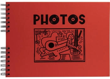 Exacompta Ref. 16783E - Fotoalbum Musicart rot - 150 Fotos - 50 schwarze Seiten - Format 32 x 22 cm - roter Einband mit schwarzer Markierung
