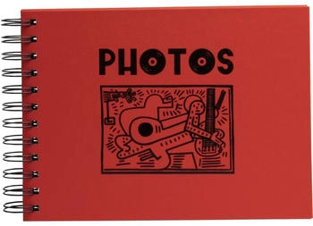 Exacompta Ref. 15183E - Fotoalbum Musicart rot - 50 Fotos - 50 schwarze Seiten - Format 23 x 16 cm - roter Einband mit schwarzer Markierung
