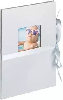walther design hellblau 12 Fotos 10 x 15 cm mit Cover-Ausstanzung und Schleifenbindung Fun ML-350-BL