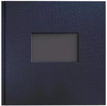 Exacompta Prestige Fotoalbum 30 schwarze Seiten, 25x25cm, blau, Kroko-Optik (16108E)