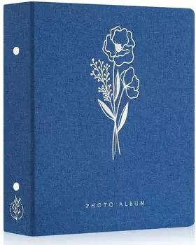 LuxusKollektion Einsteck-Fotoalbum Leinen 400 Taschen 10x15 blau