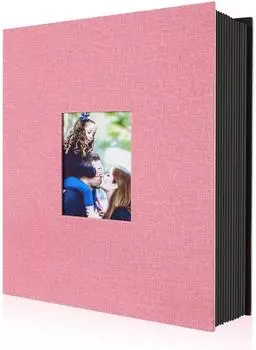 LuxusKollektion Einsteckalbum Leinen Hochformat 10x15cm 400 Fotos rosa (Fotoalbum 10x15 400)