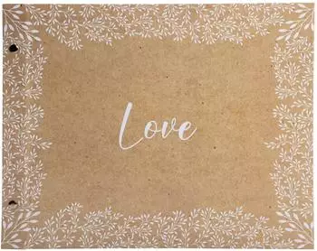 Exacompta Schraubenalbum 40 Seiten, 37x29cm, wei&szlig;, Kraft-Motiv (60234E)