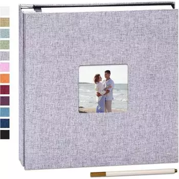 LuxusKollektion Selbstklebendes Fotoalbum Leinen, 10x15cm, Hochzeit