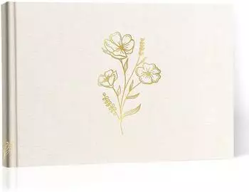LuxusKollektion Fotoalbum mit 60 weißen Seiten, Leineneinband, 29,5x21,5cm, beige