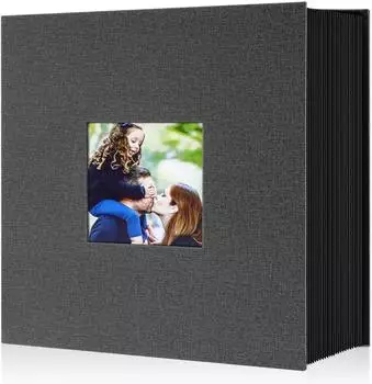 LuxusKollektion Einsteckalbum Leinen schwarz 10x15cm 600 Fotos Hoch- & Querformat