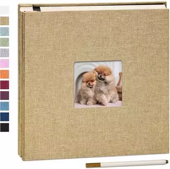 LuxusKollektion Selbstklebendes Fotoalbum 60 Seiten Leinen Cover DIY 10x15cm