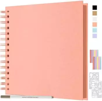 LuxusKollektion Scrapbook Spiralalbum 24x24cm, 80 Seiten, rosa