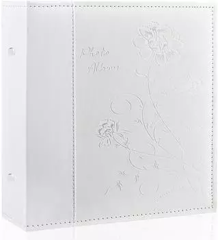LuxusKollektion Einsteck-Fotoalbum 10x15cm, 1000 Fotos, Ledercover, wei&szlig;