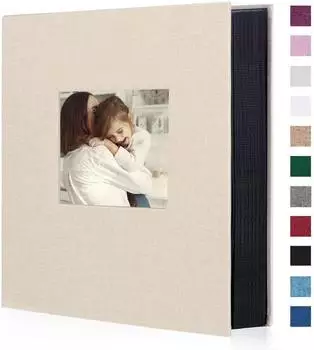 LuxusKollektion Fotoalbum Leinen Hardcover beige, 400 Fotos 10x15cm