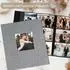 LuxusKollektion Fotoalbum Leinen 600 Fotos 10x15cm Hardcover mit Fenster, grau