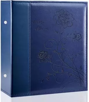 LuxusKollektion Einsteck-Fotoalbum Leder 400 Fotos 10x15cm blau