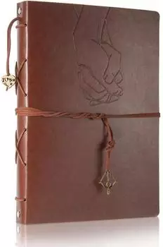LuxusKollektion Scrapbook Fotoalbum Vintage Leder, groß 27,5x20,5cm