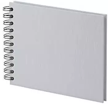 R&ouml;ssler Papier SOHO mini Fotoalbum Wire-O, wei&szlig;e Seiten, grau, 195x145mm (1329452171)