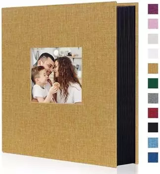 LuxusKollektion Einsteck-Fotoalbum Leinen 400 Fotos 10x15cm khaki (Slip-in)