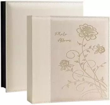 LuxusKollektion Einsteck-Fotoalbum 10x15cm, 600 Fotos, Leder-Cover, beige