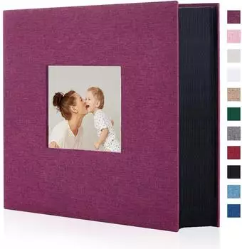 LuxusKollektion Einsteck-Fotoalbum Leinen 600 Fotos 10x15cm Hardcover violett