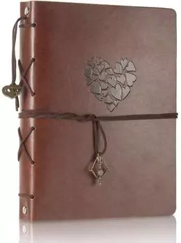 LuxusKollektion Leder Scrapbook-Album Hochzeit 60 schwarze Seiten 22x18cm