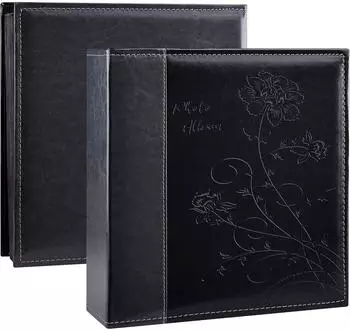 LuxusKollektion Einsteck-Fotoalbum 1000 Fotos Ledereinband schwarz (15,2x10,2cm)