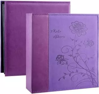 LuxusKollektion Einsteck-Fotoalbum 1000 Fotos Ledereinband violett