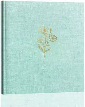 LuxusKollektion Fotoalbum zum Einkleben, 100 weiße Seiten, Leinen-Einband, mintgrün, 31x33cm