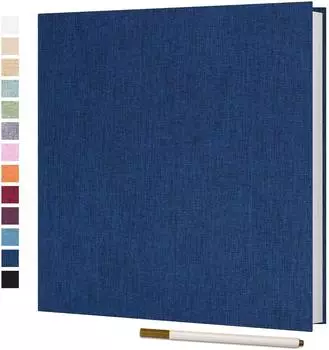 LuxusKollektion Selbstklebendes Fotoalbum Leinen, blau, 33x32cm, 40 Seiten