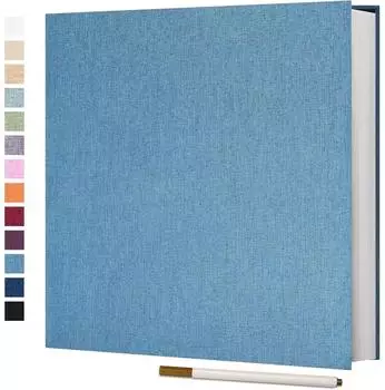 LuxusKollektion Fotoalbum selbstklebend, Leinen, himmelblau, 28x27cm, 60 Seiten