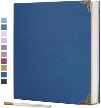 LuxusKollektion Fotoalbum selbstklebend Hardcover, blau, 30x30cm, 40 Seiten