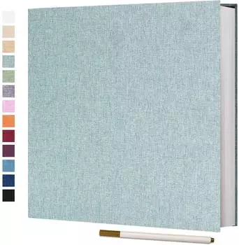 LuxusKollektion Selbstklebendes Fotoalbum Leinen türkis 33x32cm, 60 Seiten