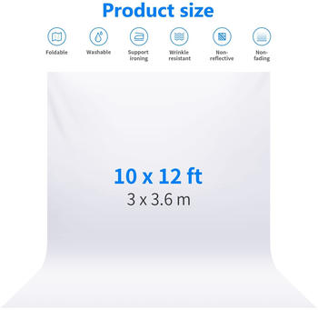 Neewer Collapsible Backdrop 3x3,6m wei&szlig;