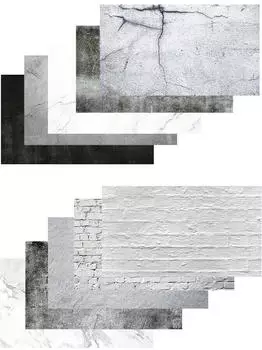 Caruba Effekthintergrundset Mauer (5x2) 57x87cm (57 cm) Grau